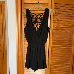 Black Strappy Back Romper